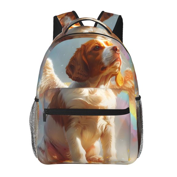 Honeii Rainbow English Cocker Spaniel Print Backpack for Both Men and Women, Basic Bookbag for College, Work, or Travel,Rucksack Computer Bag-One Size