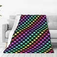 thumbnail image 1 of Honeii Rainbow Hearts Print Fleece Blanket - Throw Blanket for Bed, Sofa, Couch, Camping, and Travel , Microplush Ultra Soft Warm Blanket-80"x60", 1 of 7