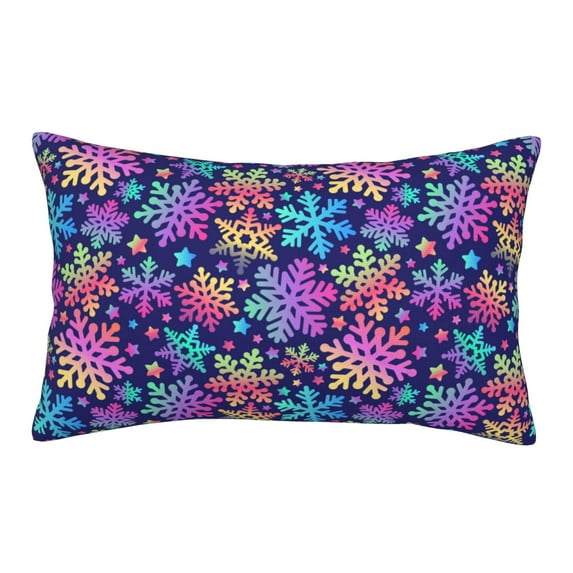Honeii Rainbow Snowflakes Pattern Decorative Throw Pillow Case - Elevate Your Couch, Sofa, or Bed with Stylish Home Decor-20"x30"
