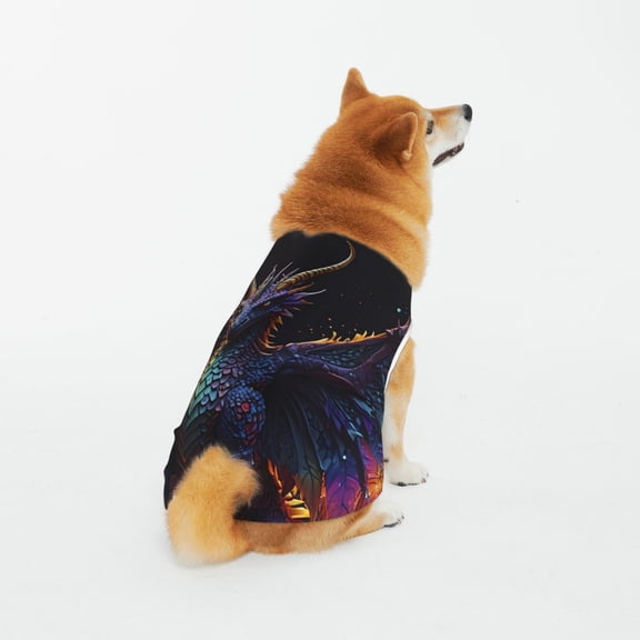 Honeii Rainbow Wings Majestic Dragon Pattern 100% Cotton Dog Clothes Dog Costumes Doggie Shirts Puppy Shirt Pet Vest Tank Top Cat Tee-3X-Large