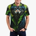 thumbnail image 1 of Honeii Realistic Style Wolf Warrior print Polo Shirt, a classic short-sleeved, button-down golf shirt designed for men3X-Large, 1 of 6