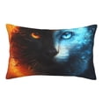 thumbnail image 1 of Honeii Red And Blue Fire Cat Decorative Throw Pillow Case - Elevate Your Couch, Sofa, or Bed with Stylish Home Decor, Perfect Gift Idea-20"x30", 1 of 6