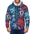 thumbnail image 1 of Honeii Red And Blue Leaves Print Hoodies for Men, Pullover & Full Zip, Breathable Zip up Hoodie, Sweatshirt-Medium, 1 of 5
