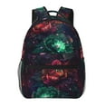thumbnail image 1 of Honeii Red And Green Carnation Print Backpack for Both Men and Women, Basic Bookbag for College, Work, or Travel,Rucksack Computer Bag-One Size, 1 of 5