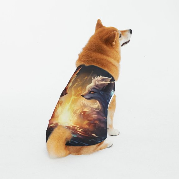 Honeii Red And White Flame Fox Pattern 100% Cotton Dog Clothes Dog Costumes Doggie Shirts Puppy Shirt Pet Vest Tank Top Cat Tee-