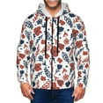 thumbnail image 1 of Honeii Red Blue Leaves Print Hoodies for Men, Pullover & Full Zip, Breathable Zip up Hoodie, Sweatshirt-X-Large, 1 of 5