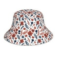 thumbnail image 1 of Honeii Red Blue Leaves for Unisex Bucket Hat Waterproof Rain Hat Reversible Shiny Rave Bucket Hat for Concert Festival Boonie Cap, 1 of 6