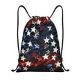 thumbnail image 1 of Honeii Red Blue White Stars Print Drawstring Backpack,Drawstring Bags String Backpack Gym Cinch Sack Backpack Sport Bag Draw-Medium, 1 of 6