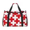 thumbnail image 1 of Honeii Red Cross 1 Print Gym Bag,Carry on Weekender Overnight Bag, Travel Duffel Bags, Personal Item Travel Bag,Tote Bag,Workout Dance Bag, 1 of 7