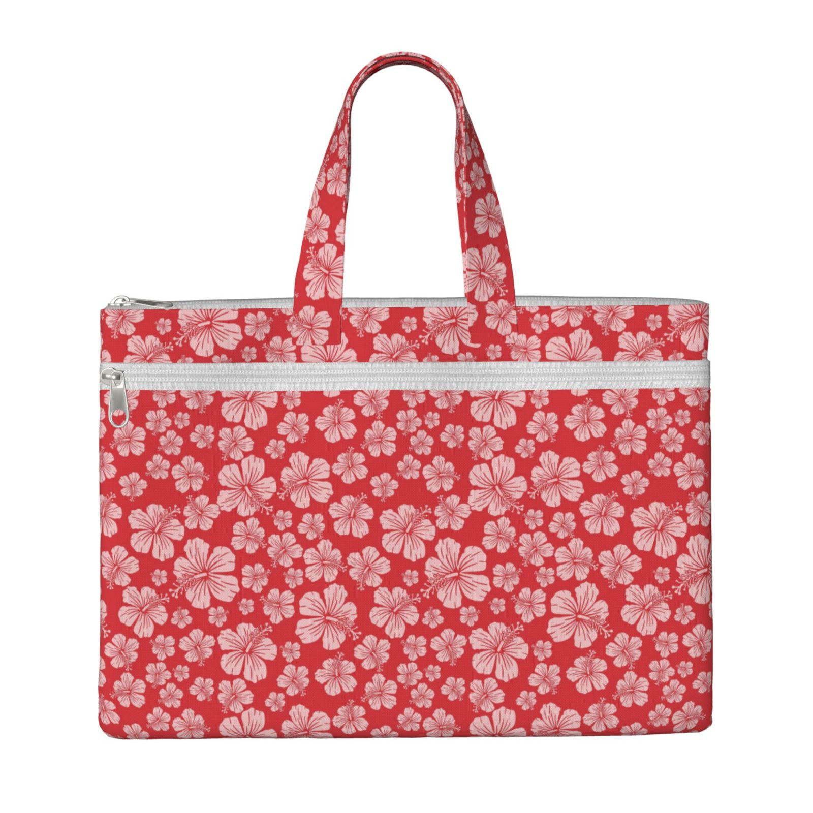 Hawaiian Floral Tropical Flower Red Hibiscus Pattern Print Crossbody Bags