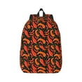 thumbnail image 1 of Honeii Red Hot Chili Print Canvas College Laptop Backpack, Durable Rucksack Travel Notebook Bag School Backpack Book Bag for Men Women-Medium, 1 of 7