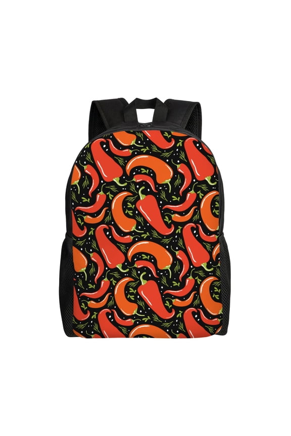 Red Hot Chili Print Laptop Backpack for Work, College, Travel, Daily Backpacks for Men Women, Sport Rucksack,Computer Bag