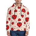 thumbnail image 1 of Honeii Red Ladybug Pattern Mens Hoodies Men's Loose Sleeve Sweatshirt,Pullover Hooded Sweatshirt for Men,Essentials Hoodie-X-Large, 1 of 7