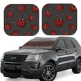 thumbnail image 1 of Honeii Red Ladybugs On Dark Background Print Foldable Car Sun Shade for Windshield, 2-Piece UV Protection Shade, Protects Car Interior, Ideal for Cars, Trucks, SUVs-Medium, 1 of 6