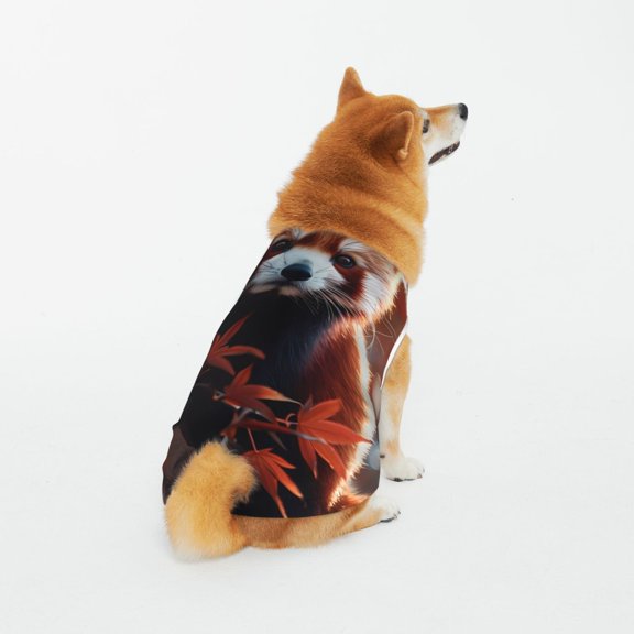 Honeii Red Panda Autumn Branches Pattern 100% Cotton Dog Clothes Dog Costumes Doggie Shirts Puppy Shirt Pet Vest Tank Top Cat Tee-4X-Large