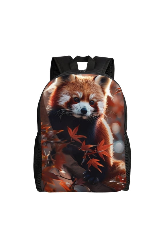 Red Panda Autumn Branches Print Laptop Backpack for Work, College, Travel, Daily Backpacks for Men Women, Sport Rucksack,Computer Bag