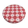 thumbnail image 1 of Honeii Red Plaid Daisy Bar Stool Covers – Perfect Fit for 12" to 14" Round Stools, Crease-Resistant, Stretchy, Washable & Dustproof Seat Slipcovers-14 inch, 1 of 7