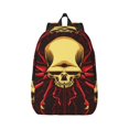 thumbnail image 1 of Honeii Red Skull Spider Print Canvas College Laptop Backpack, Durable Rucksack Travel Notebook Bag School Backpack Book Bag for Men Women-Medium, 1 of 7