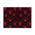 thumbnail image 1 of Honeii Red Skulls 2 Print Kitchen Drying Mat Coffee Bar Mat Hide Stain Coffee Maker Mat for Countertops Coffee Pot Dish Drying Mat, 1 of 7