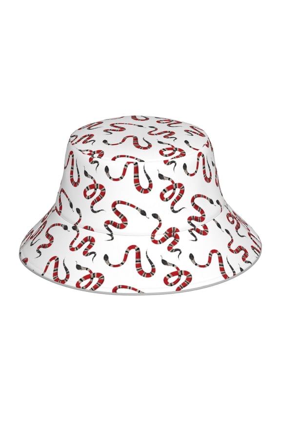 Red Snake for Unisex Bucket Hat Waterproof Rain Hat Reversible Shiny Rave Bucket Hat for Concert Festival Boonie Cap
