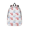thumbnail image 1 of Honeii Red Squirrel And Blue Rabbit Print Canvas College Laptop Backpack, Durable Rucksack Travel Notebook Bag School Backpack Book Bag for Men Women-Medium, 1 of 7