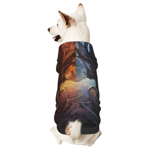Honeii Red And White Beast Print Small Dog Hoodies Pet Hooded Sweatshirts Fall Winter Puppy Cat Sweaters Warm Clothes for Small Dogs Outfits Costume-X-Small