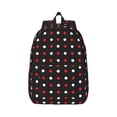 thumbnail image 1 of Honeii Red and white polka dots Print Canvas College Laptop Backpack, Durable Rucksack Travel Notebook Bag School Backpack Book Bag for Men Women-Medium, 1 of 7