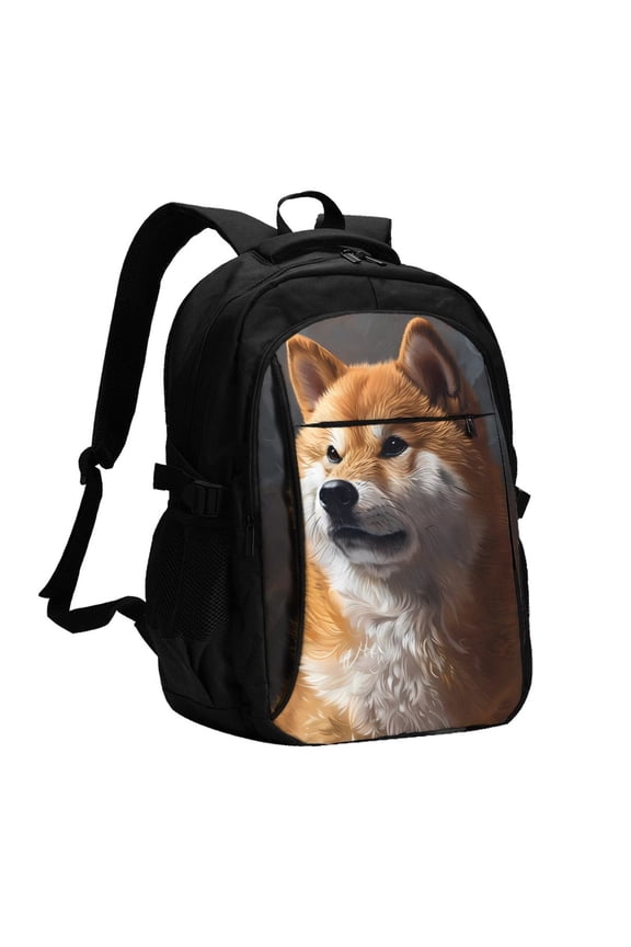 Regal Shiba Inu for Travel Laptop Backpack, Business Laptops Backpack with USB Charging Port, College High School Computer Bag for Men Women
