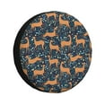 thumbnail image 1 of Honeii Reindeer Print Tire Covers, Waterproof Anti-UV Sun Snow Rain Tire Covers for Trailers, RV, Camper, SUV, Truck-15 inch, 1 of 6