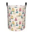 thumbnail image 1 of Honeii Reto Marine Nautical Print Laundry Hamper Basket,Baby Nursery Woven Storage Basket for Toys Bin,Pillows,Blankets,Clothes-, 1 of 6