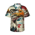 thumbnail image 1 of Honeii Retro American Eagle Print Men’s Hawaiian Shirt,Classic Button-Down Short Sleeve Shirt, for Beach, Vacation, and Outdoor Activities,Large, 1 of 7