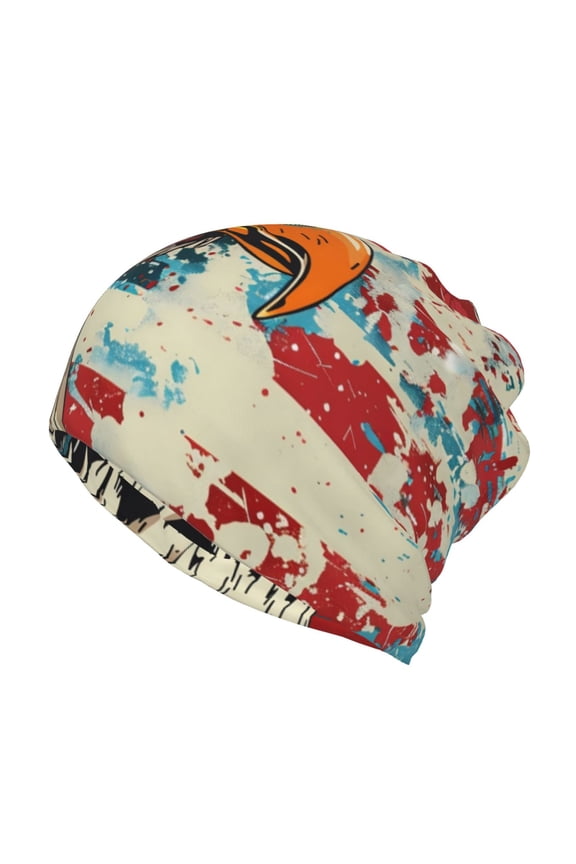 Retro American Eagle Print Winter Beanie Daily Hat - Thermal Polar Fleece Ski Running Hat Skull Cap for Men and Women,Beanie