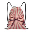 thumbnail image 1 of Honeii Retro Bow Print Drawstring Backpack,Drawstring Bags String Backpack Gym Cinch Sack Backpack Sport Bag Draw-, 1 of 6