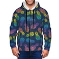 thumbnail image 1 of Honeii Retro Bright Pineapple Print Hoodies for Men, Pullover & Full Zip, Breathable Zip up Hoodie, Sweatshirt-Medium, 1 of 5