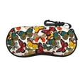 thumbnail image 1 of Honeii Retro Floral Butterfly Print Neoprene Glasses Case,Spacious for Sunglasses and Eyeglasses,Zipper Eyeglass Case With Belt Clip, 1 of 2