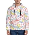 thumbnail image 1 of Honeii Retro Floral Pattern Mens Hoodies Men's Loose Sleeve Sweatshirt,Pullover Hooded Sweatshirt for Men,Essentials Hoodie-Medium, 1 of 7