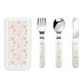 thumbnail image 1 of Honeii Retro Floral Print Children's Knife, Fork And Spoon Set,Reusable Utensils Set with Case,Travel Cutlery Set,for Kids Adults Camping, 1 of 8
