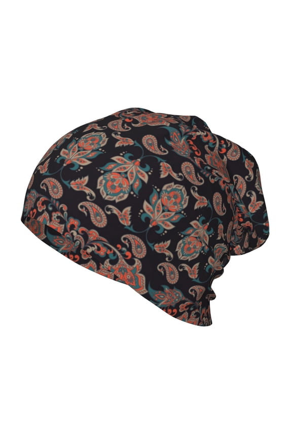 Retro Floral Print Kids Knit Beanie Watch Hat ,Knit Cap for Boys and Girls
