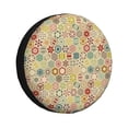 thumbnail image 1 of Honeii Retro Geometry Print Tire Covers, Waterproof Anti-UV Sun Snow Rain Tire Covers for Trailers, RV, Camper, SUV, Truck-15 inch, 1 of 6