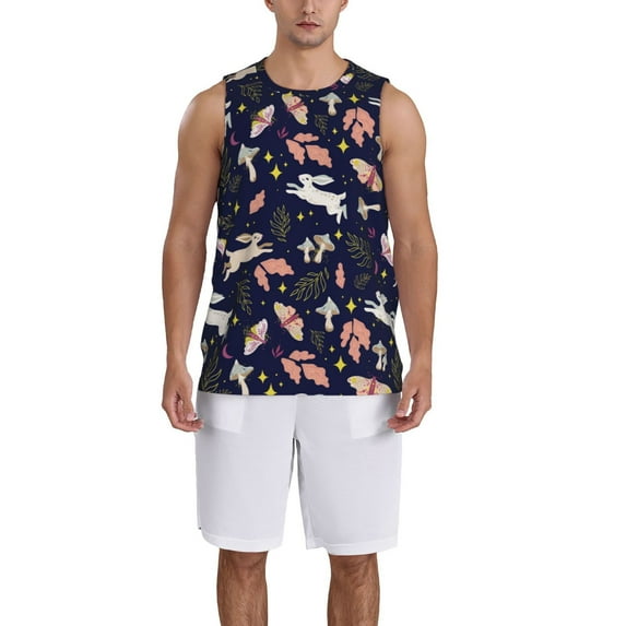 Honeii Retro Rabbit Flower print basktball shirt for men and women, Unisex basketball jersey for Theme party-XX-Large