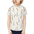 thumbnail image 1 of Honeii Retro Rabbit Print Kids Boy T-Shirt,Breathable Round Neck Tee,Stylish Summer Tee for Boys, for Outdoor Activities and Casual Wear, 1 of 7