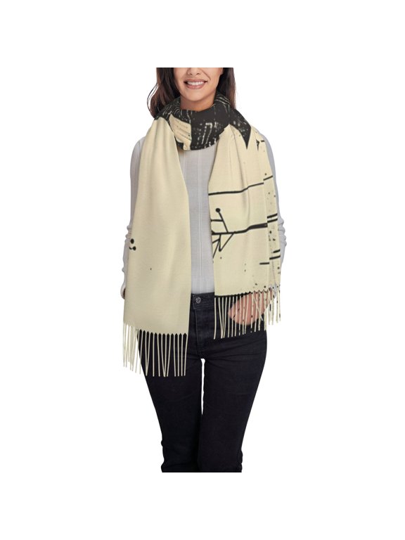Retro Raccoon Graphic Print Print Scarf Oversized Scarf Tassel Fall Winter Thick Scarf Warm Shawl Women,Women's Scarves & Wraps