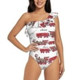 thumbnail image 1 of Honeii Retro Train for women's one-piece swimsuit featuring a chic one-shoulder design experience elegance and style in the water-XX-Large, 1 of 6