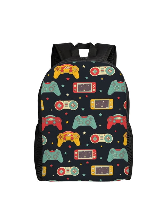 Retro Video Game Print Laptop Backpack for Work, College, Travel, Daily Backpacks for Men Women, Sport Rucksack,Computer Bag