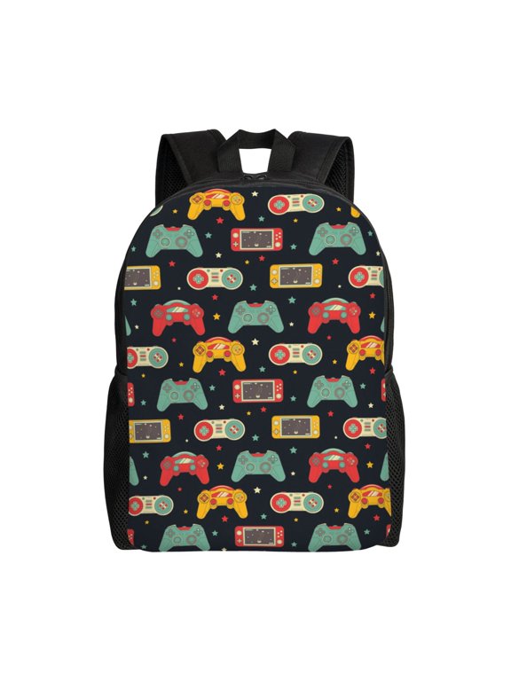 Retro Video Game Print Laptop Backpack for Work, College, Travel, Daily Backpacks for Men Women, Sport Rucksack,Computer Bag