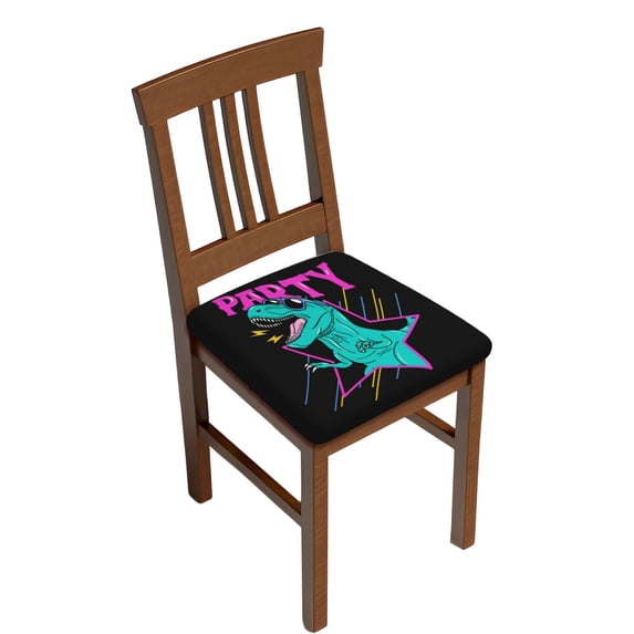 Honeii Rex Dinosaur With Sunglasses Print Square Cushion Cover with Elastic Band & Ties,Sofa Cushion Covers,Furniture Protector for Living Room,Washable Sofa Seat Slipcover-Two Pieces