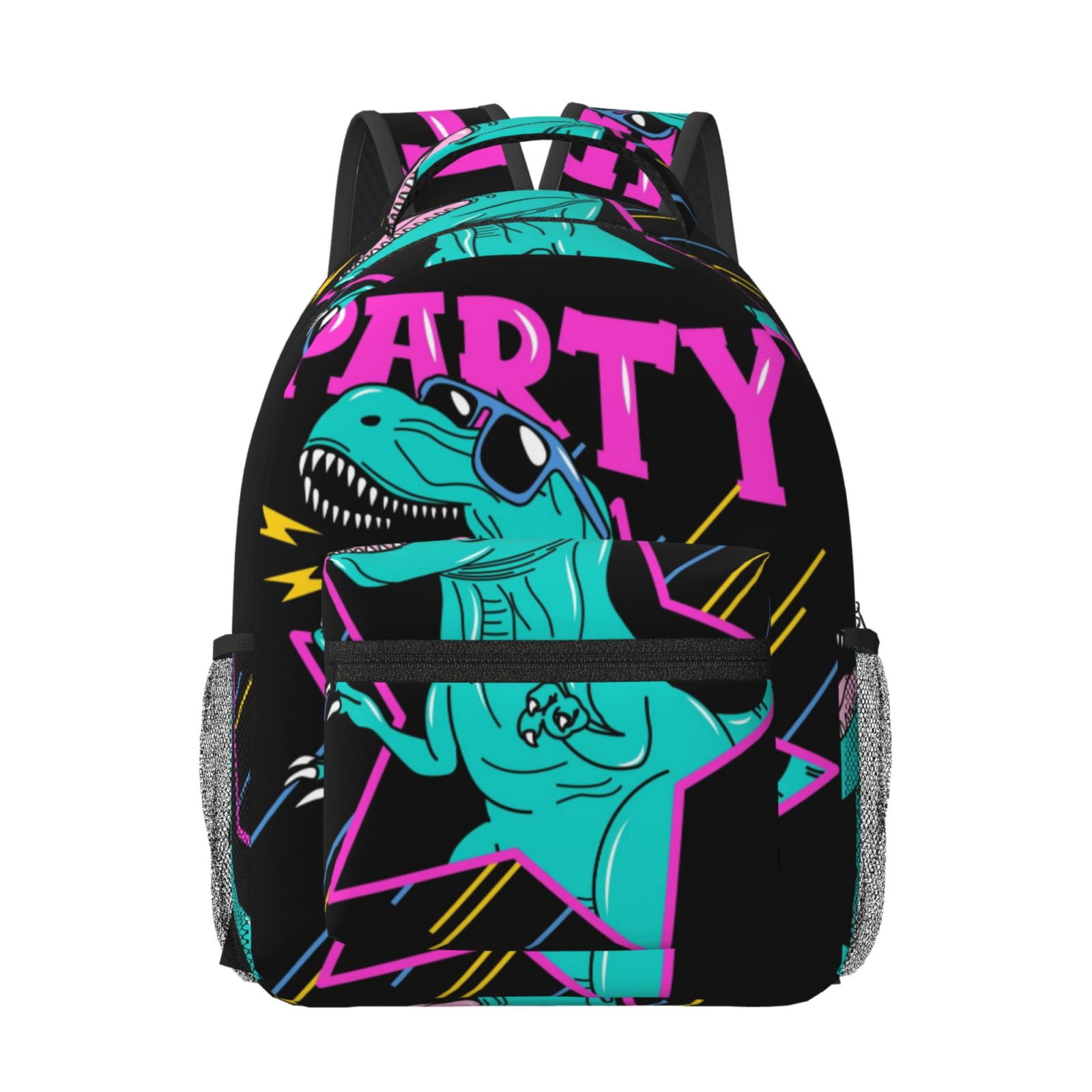 Honeii Rex Dinosaur With Sunglasses Print Backpack for School,15.6 inch