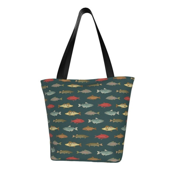 Honeii River Freshwater Fish Print Women Top Handle Satchel Handbags,Fashion Handbag,Messenger Tote Bag Purse for Women,Shoulder Bag Handbag for Travel, Work