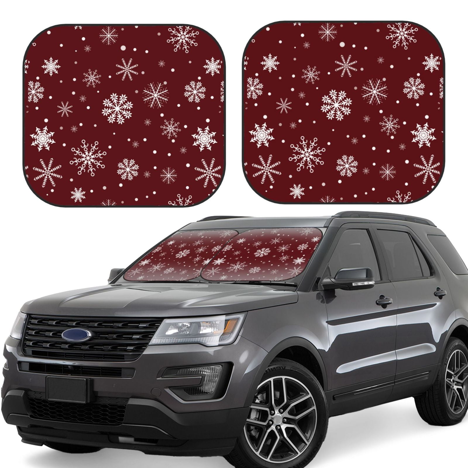 Ice Skate Pattern Print Car Sun Shade