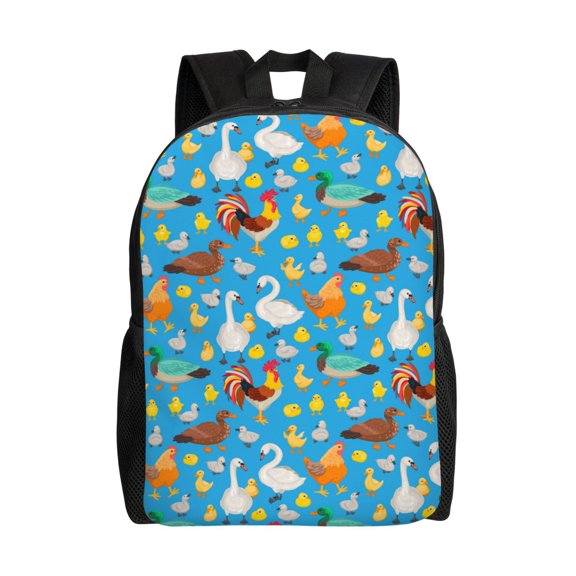 Honeii Rooster And Chickens Print Laptop Backpack for Work, College, Travel, Daily Backpacks for Men Women, Sport Rucksack,Computer Bag